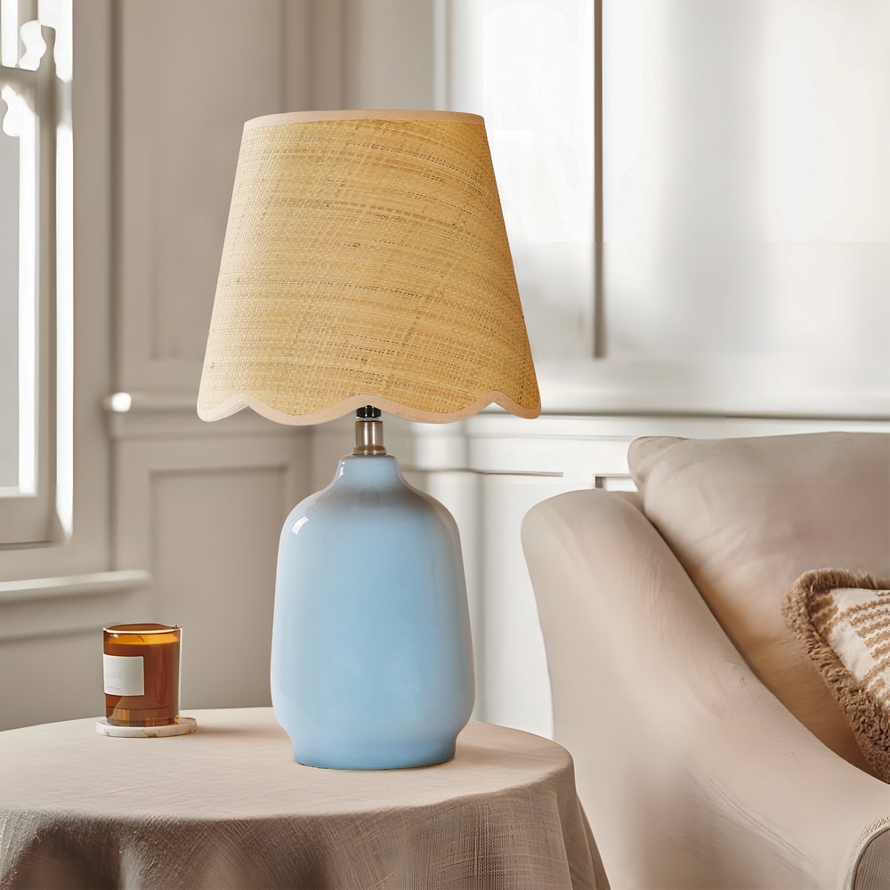 Traditional Ceramic Woven Table Lamp for Living Room