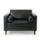 preview thumbnail 5 of 37, Malinta Contemporary Faux Leather Cushioned Club Chair by Christopher Knight Home