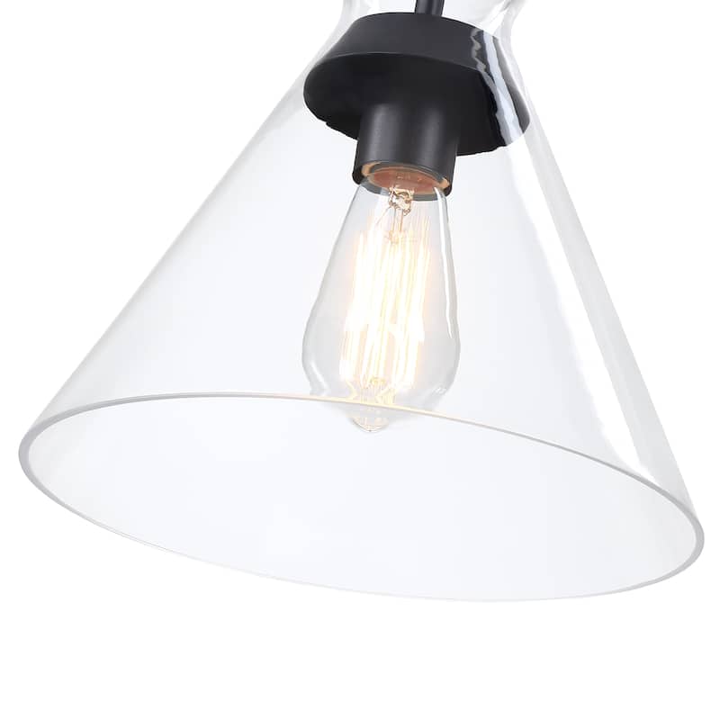 1-Light 73-in Brushed Nickel Mini Pendant Light With Clear Glass Shade