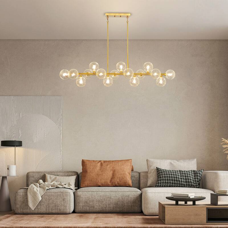 16-Light Sputnik Linear Chandeliers Globe Chandelier For Dining Room