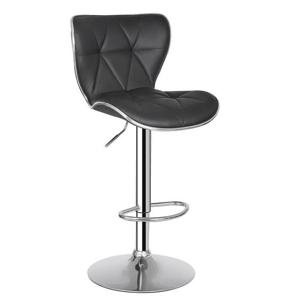 Set of 4 Adjustable Swivel Bar Stools with PU Leather and Armless Shell Back Bed Bath & Beyond