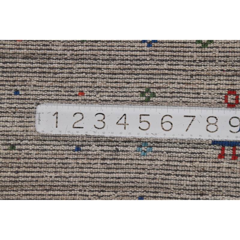 Tribal Gabbeh Indian Area Rug Hand-Knotted Wool Carpet - 8'4" x 9'10"