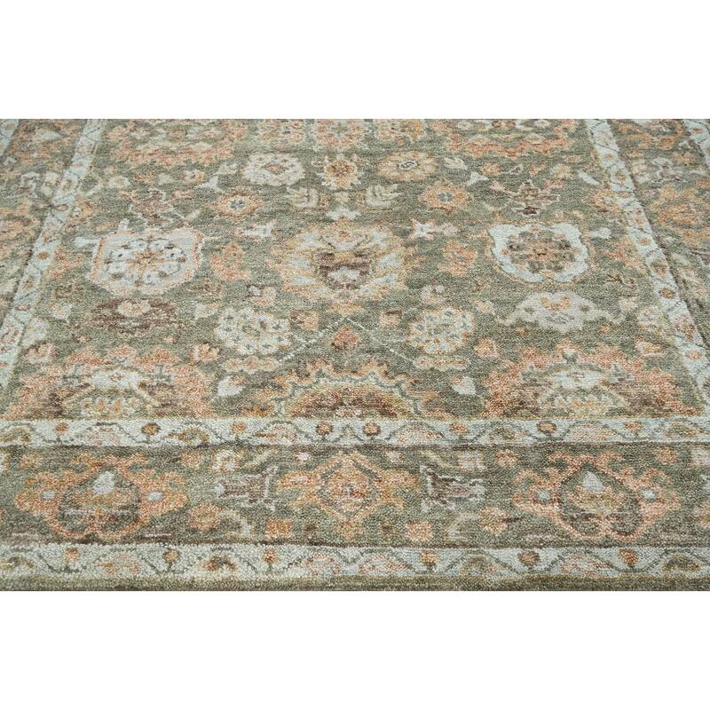 Moss Traditional Wool Oriental Rug Turkish Oushak Hand Knotted - 7' 10'' x 9' 10''