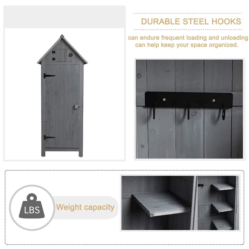 Wooden Outdoor Storage Cabinet Tool Shed Garden Shed