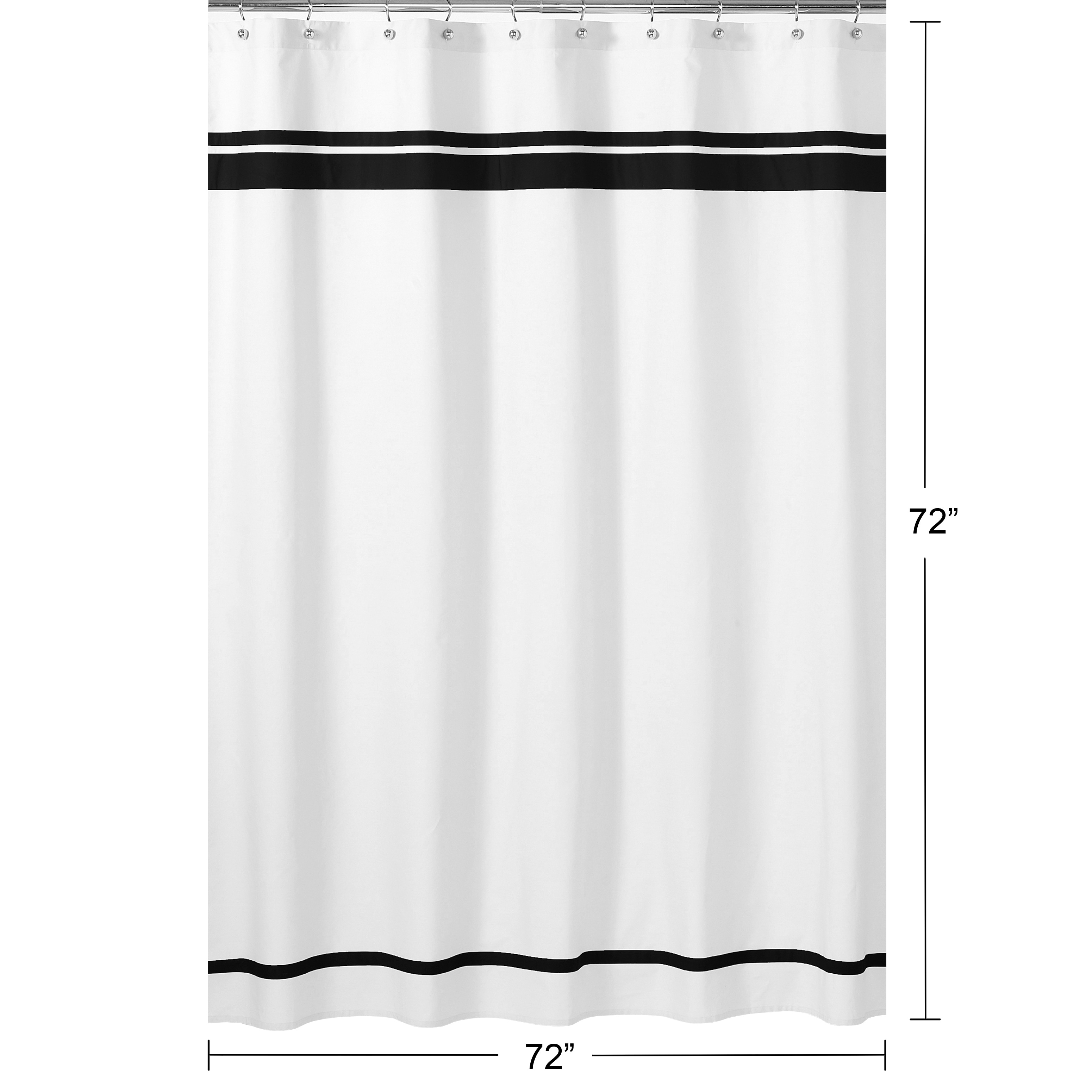 Sweet Jojo Designs White and Black Hotel Shower Curtain 
