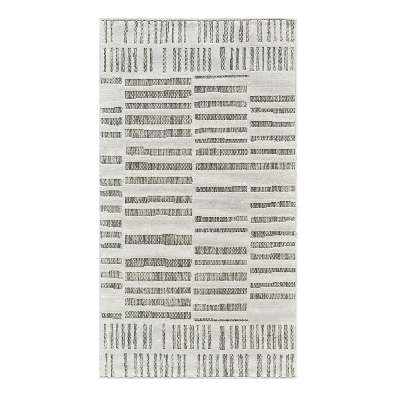 Lami Artistic Abstract Weather Resistant Current & Stylish Outdoor Rug - 3' x 5'