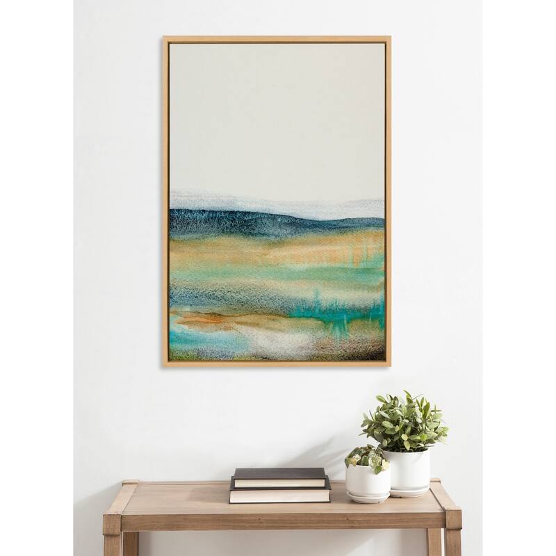 Kate and Laurel Sylvie Foggy Mountain Framed Canvas by Xizhou Xie