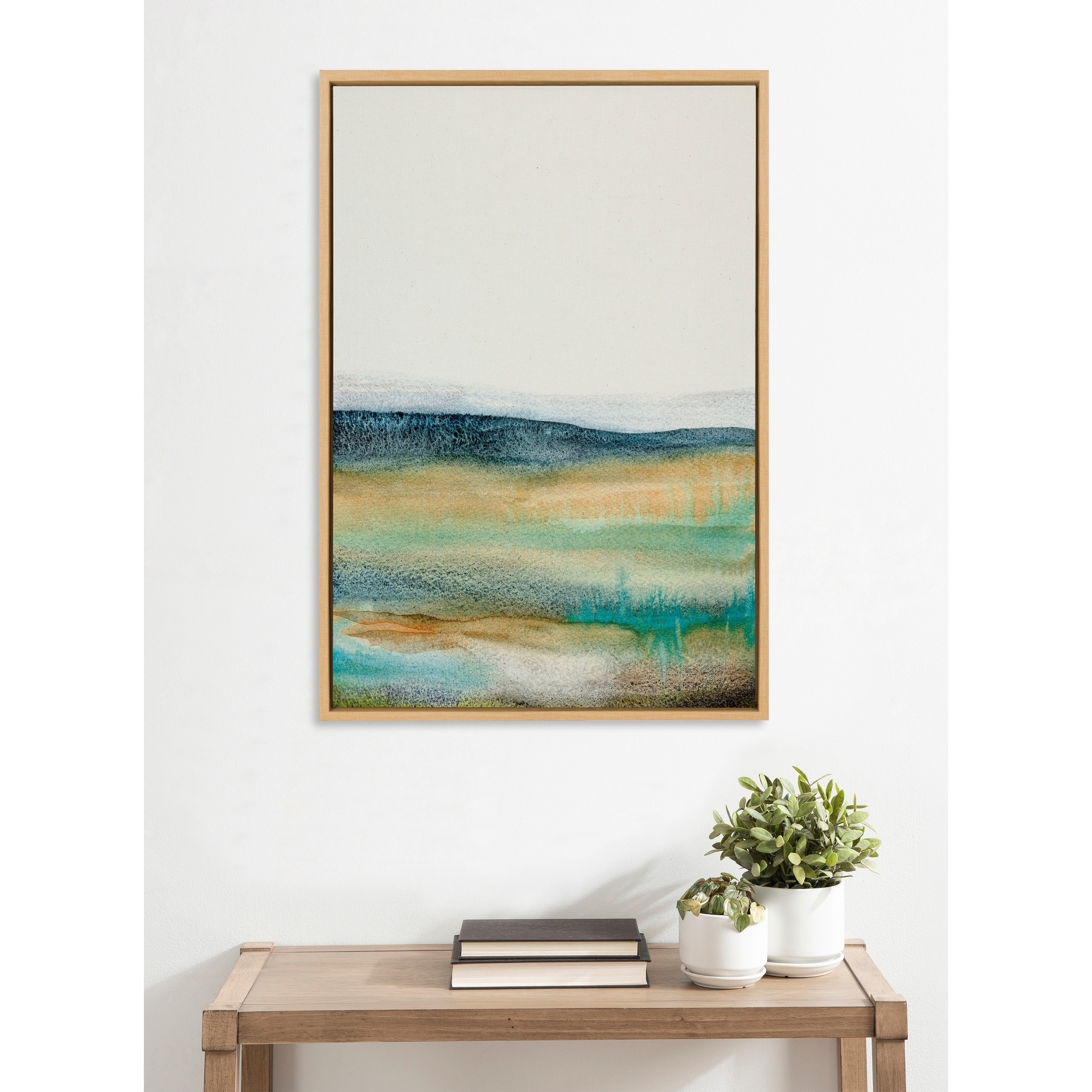 Kate and Laurel Sylvie Foggy Mountain Framed Canvas by Xizhou Xie