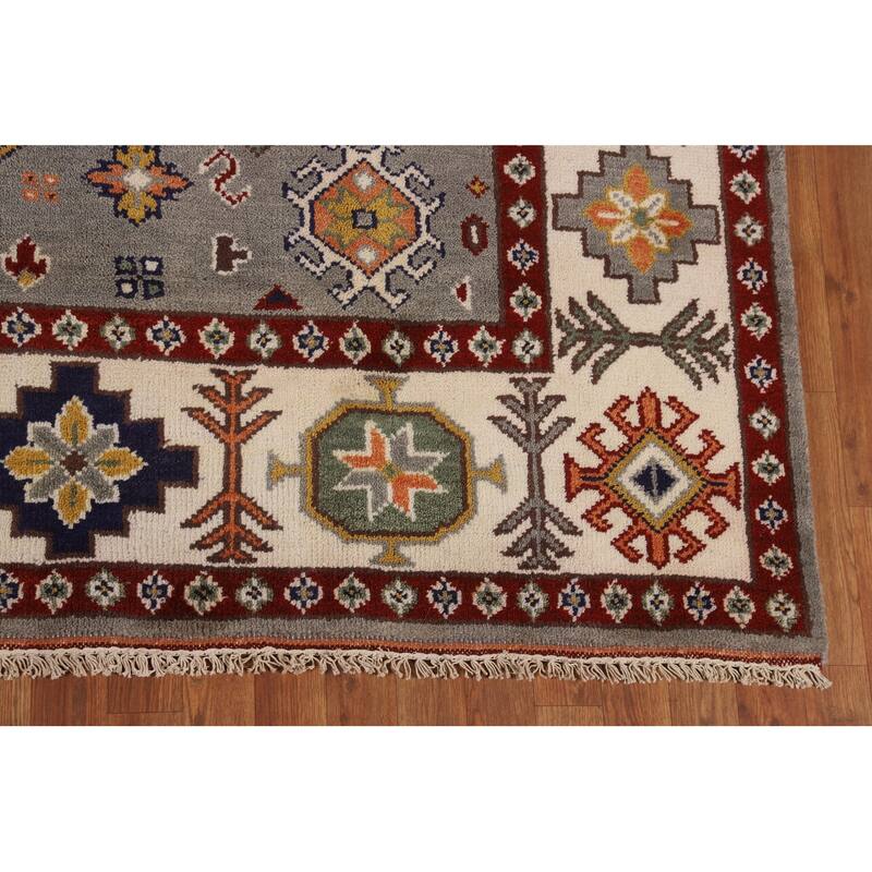 Geometric Kazak Oriental Area Rug Handmade Wool Carpet - 8'0" x 10'1"