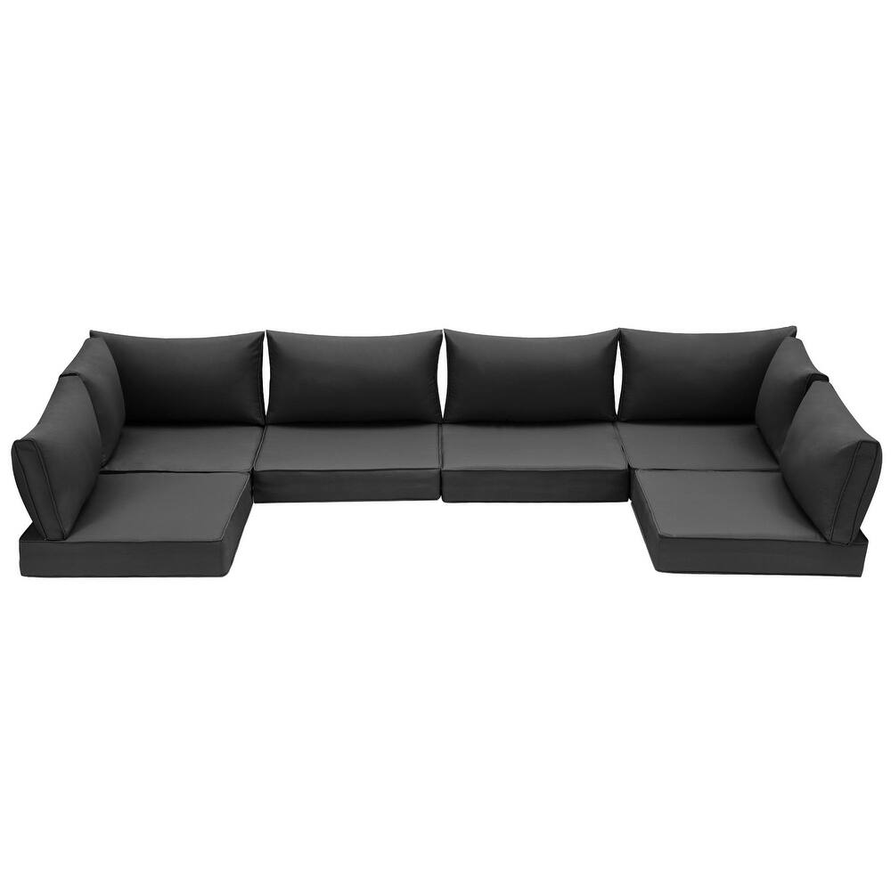 Outdoor Replacement Cushions for Patio Furniture, Waterproof & Non-Slip 4" Sofa Cushions, 6-Seat Conversation Sets, UV-Resistant