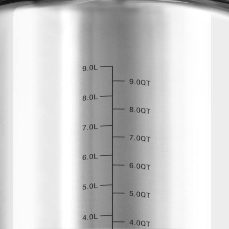 Bergner Essentials Stainless Steel Stock Pot with Tempered Glass Lid 12-Quart Pot