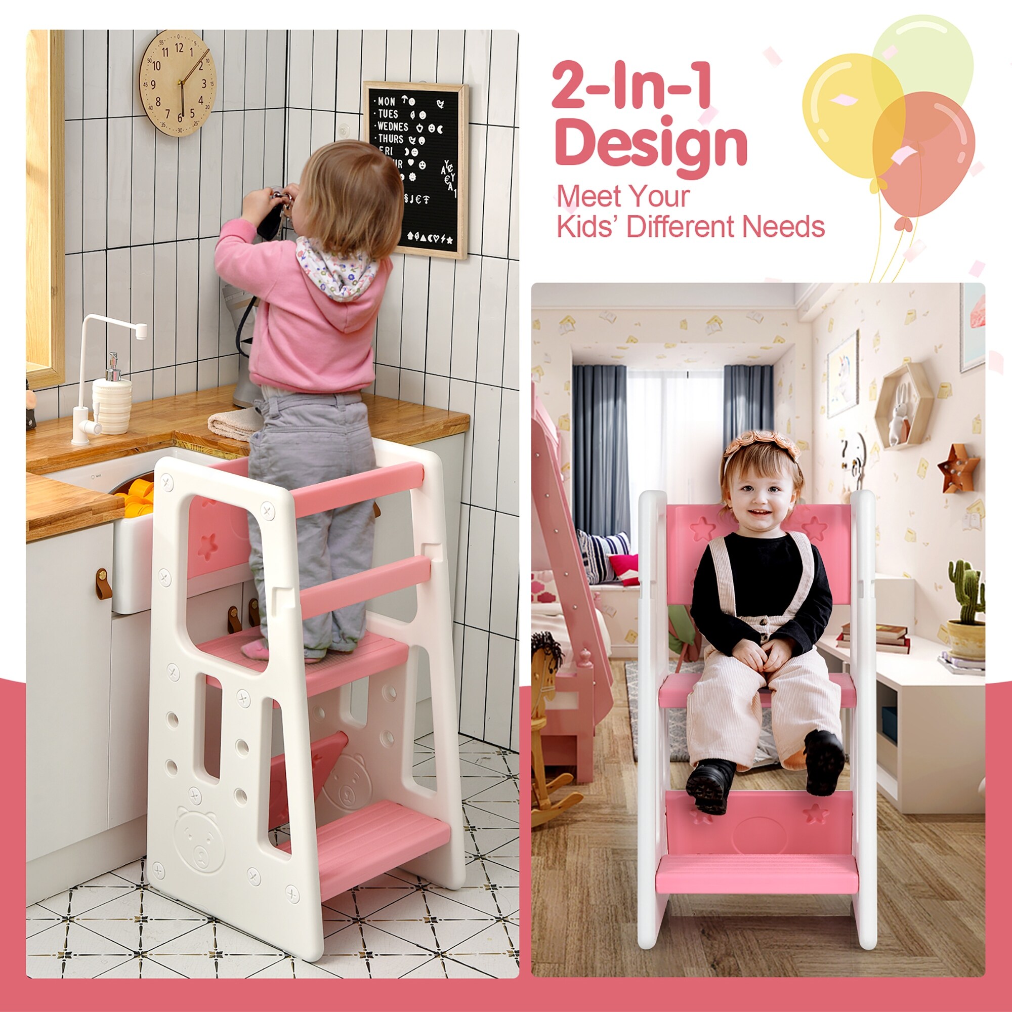 Child step stool with rails shop