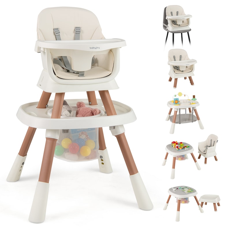 Gymax 16-in-1 Baby High Chair w/ Activity Center Booster Seat Building