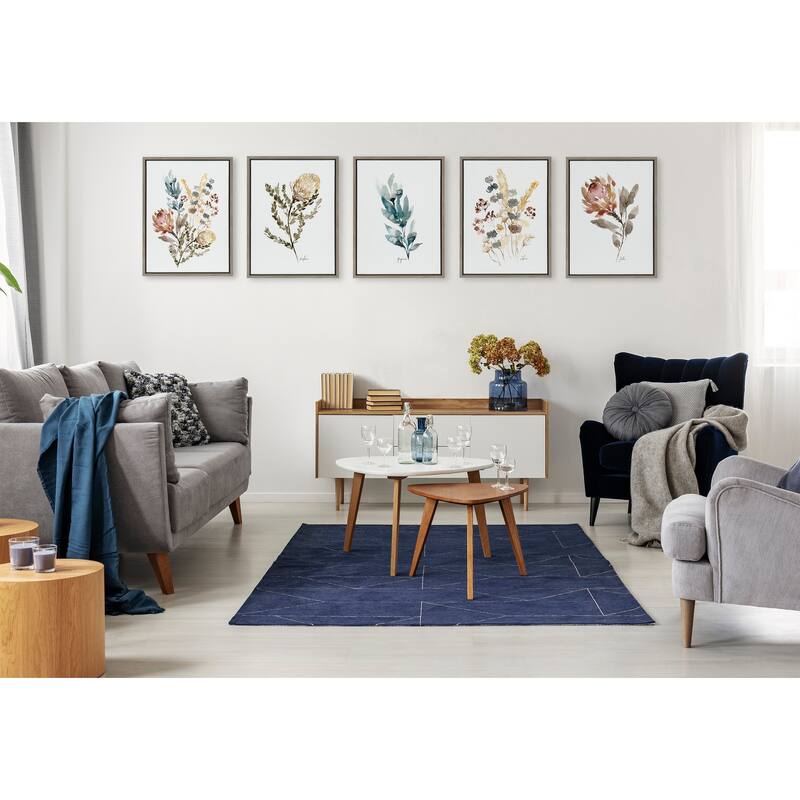 Kate and Laurel Sylvie Wild Salvia Framed Canvas by Sara Berrenson