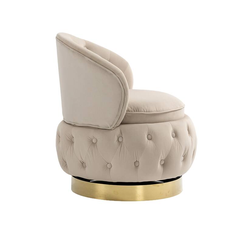 360 Degree Swivel Cuddle Barrel Accent Storage Chairs, Round Armchairs with Wide Upholstered, for Living Room