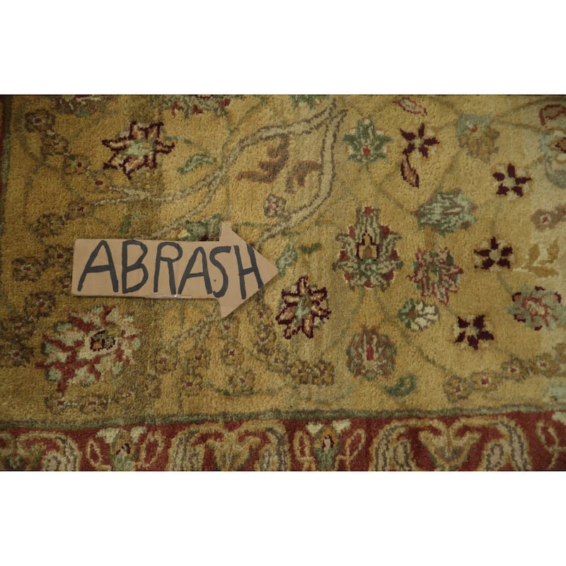 Hand Knotted Oriental 100% Wool Carpet Traditional Floral Red Agra Area Rug - 12' 0'' X 9' 1''