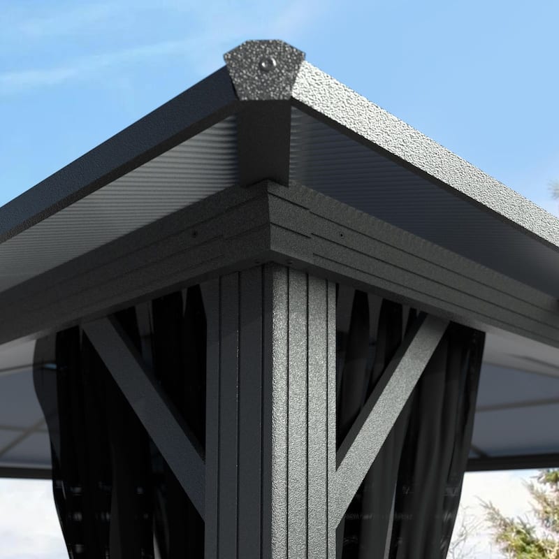 VEIKOUS 12x12 FT Outdoor Patio Gazebo, Double Hardtop PC Gazebo