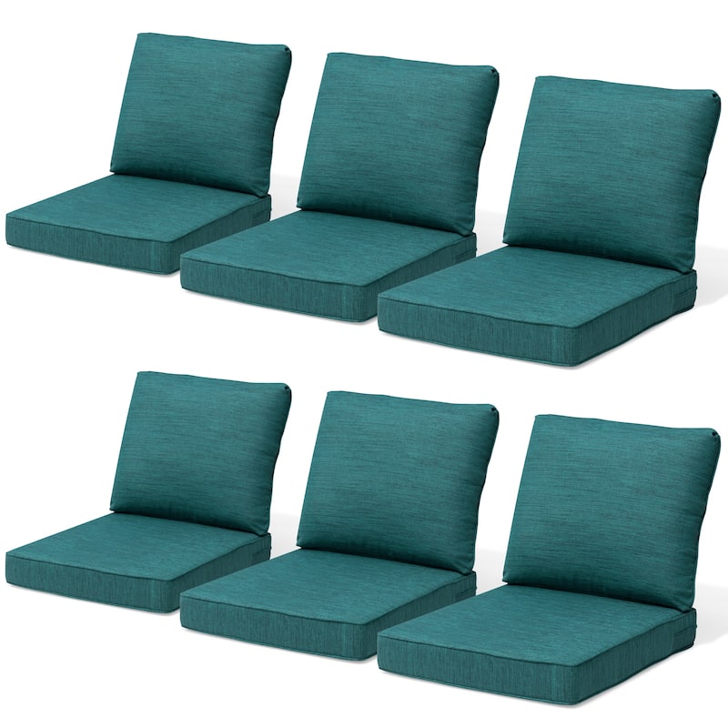 27.6 x 24.4 in Outdoor Indoor Patio Seat Cushions Set - 6PC - MALACHITE