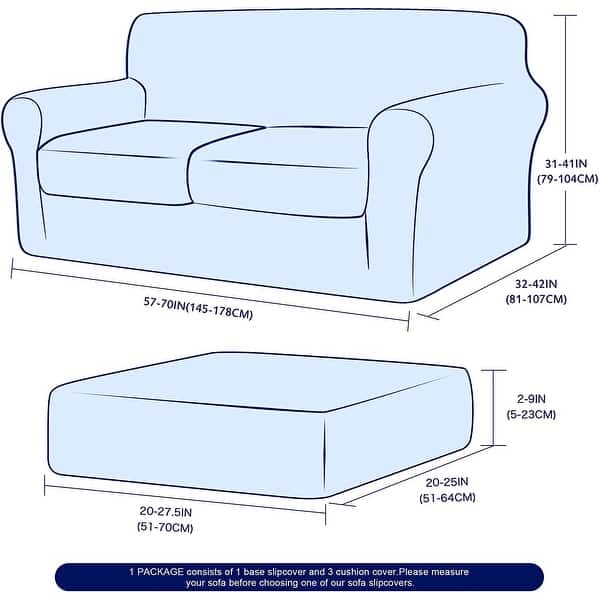 Subrtex 3-Piece Stretch Separate Sofa Cushion Cover Elastic Slipcover - On  Sale - Bed Bath & Beyond - 32604889