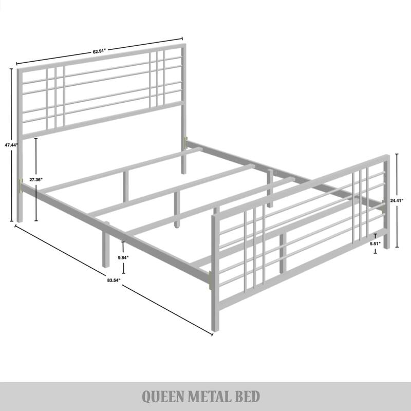 CraftPorch Simple Clean-lined Metal Bed