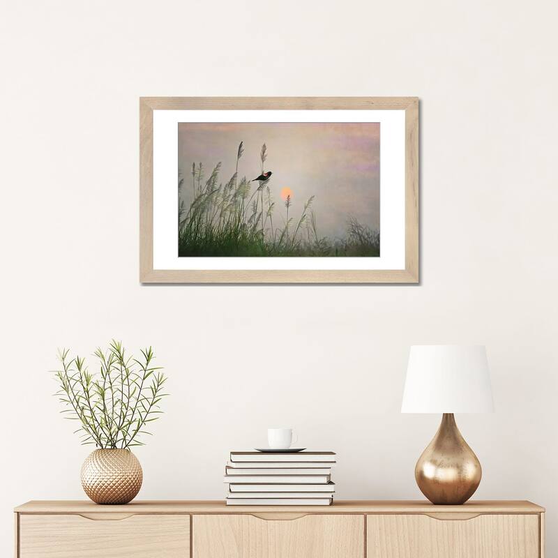 iCanvas "Red Winged Blackbird In Marshes At Dusk" by Laura D Young