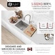 preview thumbnail 9 of 19, STYLISH 33 inch Stainless Steel 16G Double Bowl Undermount Kitchen Sink - Brushed Stainless Steel - 33" x 18" x 10"