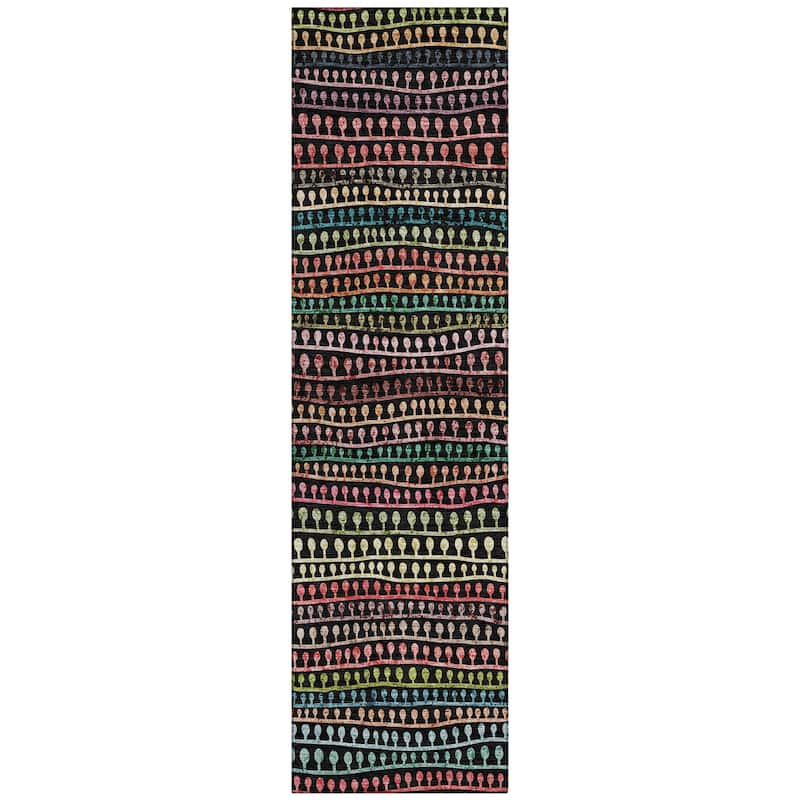 Machine Washable Indoor/ Outdoor Chantille Modern Stripe Lolly Rug