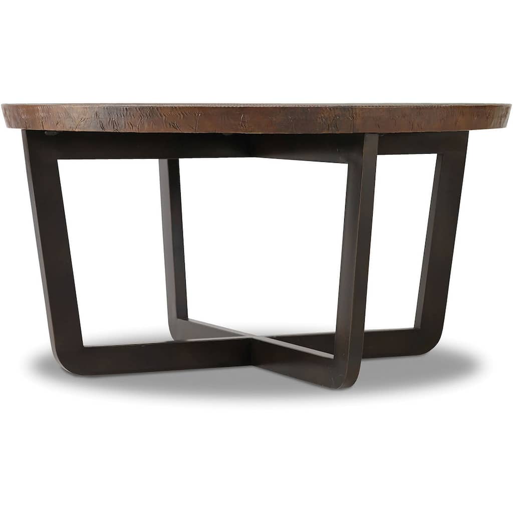 Hooker Furniture 35 Inch Diameter Aged Copper Coffee Table from the