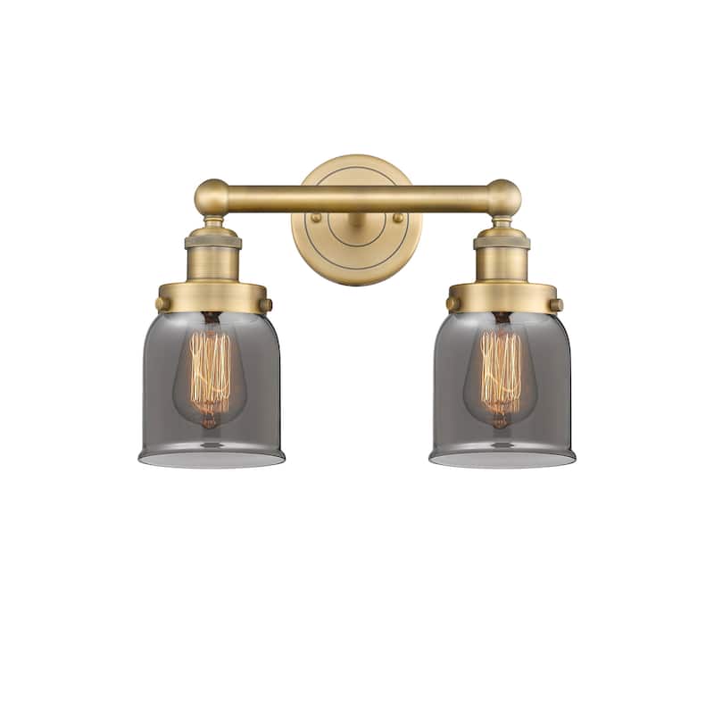 Innovations Lighting 616-2W-10-16 Bell Vanity Bell 2 Light 16" Wide - Brushed Brass / Plated Smoke