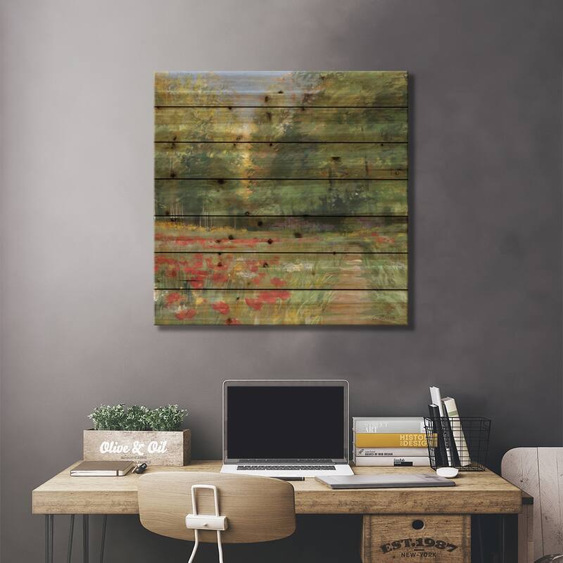 Field of Flowers Print On Wood by Carol Rowan - Multi-Color
