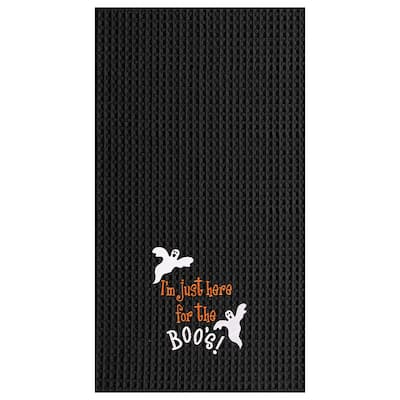 I'm Just Here For Boo's Waffle Weave Cotton Kitchen Towel