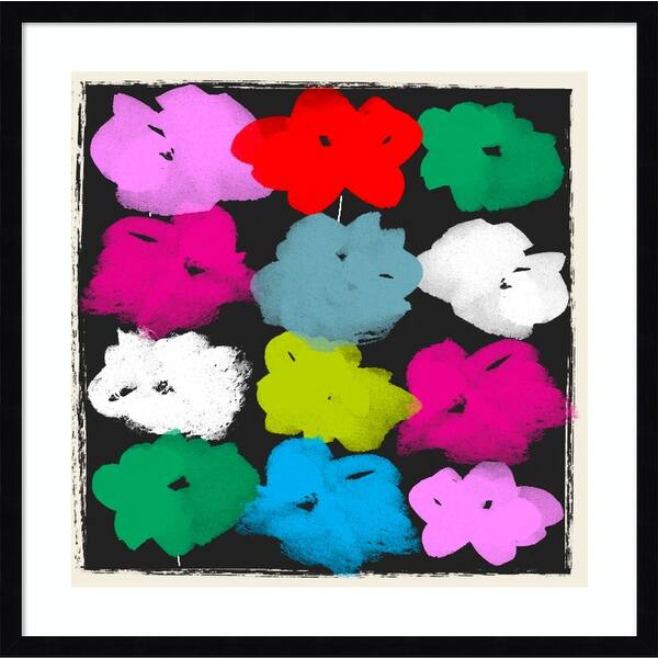 Warhol Flowers by Jenny Frean Wood Framed Wall Art Print - Bed Bath ...