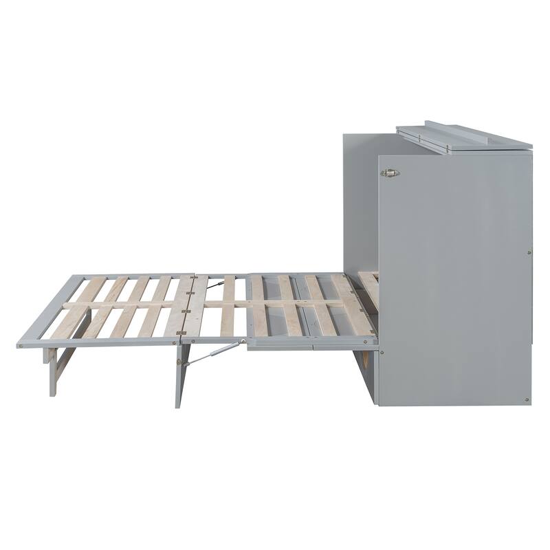 Modern Murphy Bed with Drawer, USB Ports, and Outlets