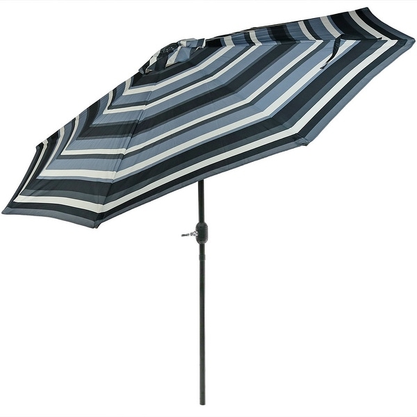 Sunnydaze 9-Foot Aluminum Patio Umbrella with Push Button Tilt & Crank