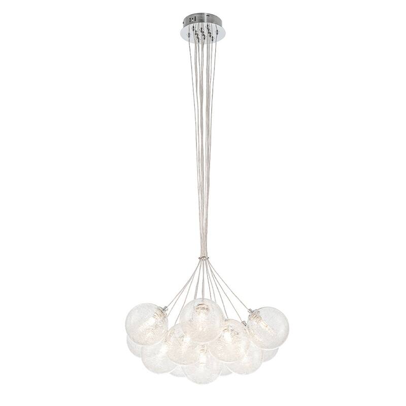 Chrome 13-Light Glass Globe Cluster Bubble Chandelier