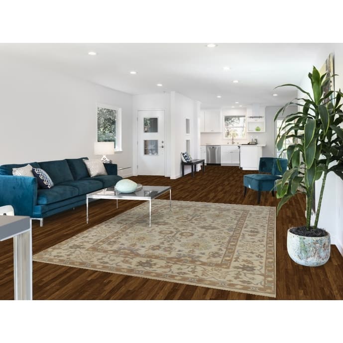 Earth Tone Oushak Indian Area Rug Handmade Bedroom Wool Carpet - 6'2" x 8'9"