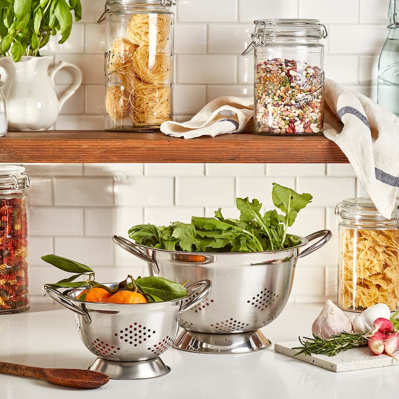 Stainless Steel 2Piece Footed Colander Set Bed Bath & Beyond 12927612