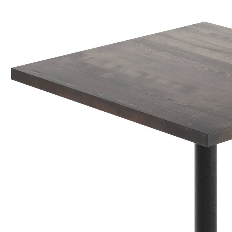 Square Solid Wood Commercial Tabletop with 30" x 30" Dining Height X-Base - 36"W x 36"D x 29.5"H