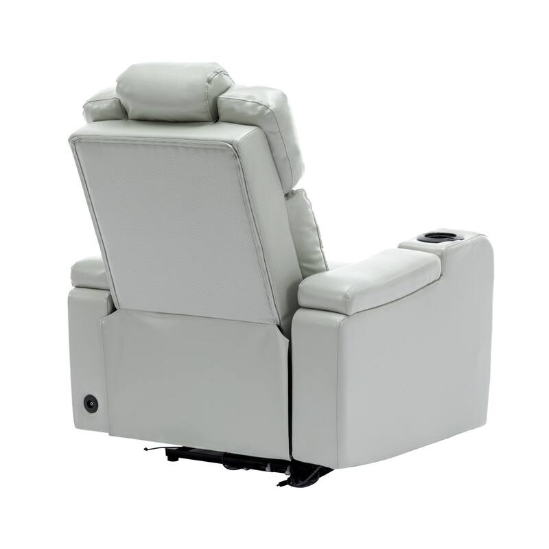 Power Recliner Individual Seat Home Theater Recliner with Cooling Cup Holder, Bluetooth Speaker, LED Lights, USB Ports