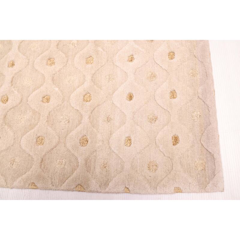 ECARPETGALLERY Hand-knotted Opulence Ivory Silk, Wool Rug - 8'0 x 9'10