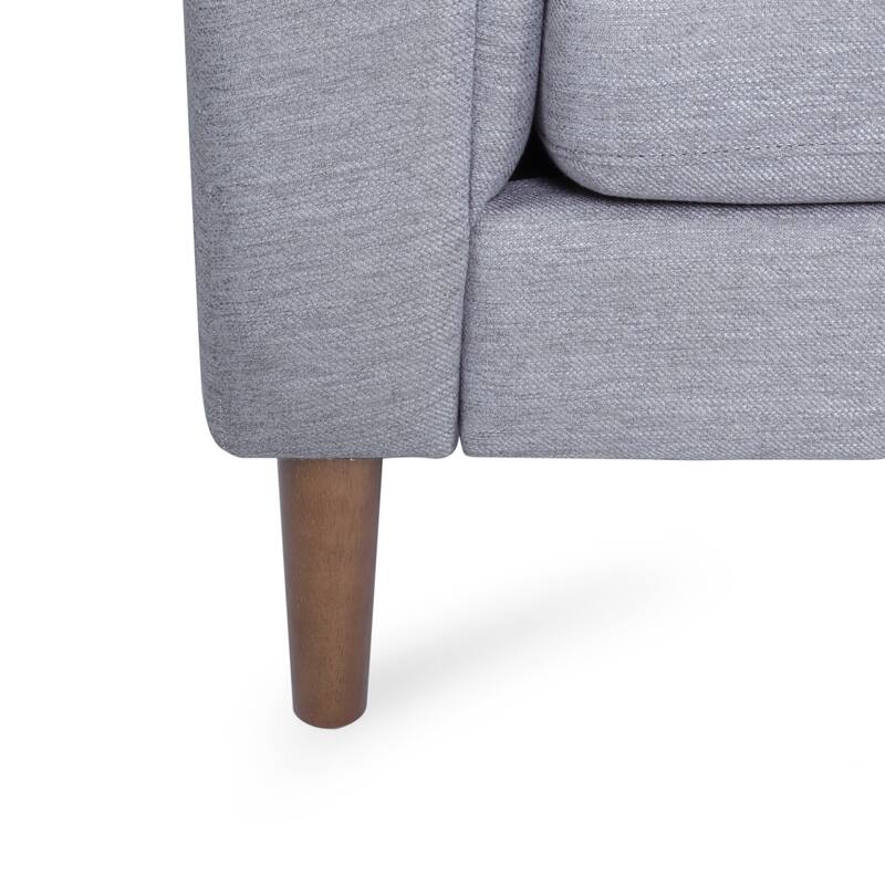 Grey Fabric 3-SEATER SOFA with Contemporary Design and Accent Pillows