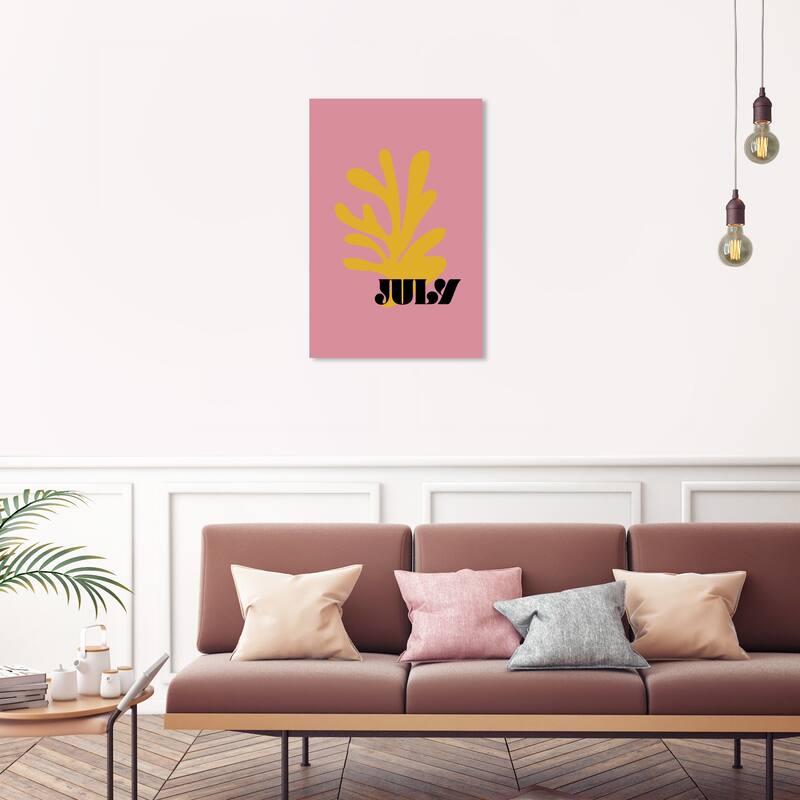 Wynwood Studio Canvas Floral and Botanical July Simple Nature Pink and Modern & Contemporary Wall Art Canvas Print