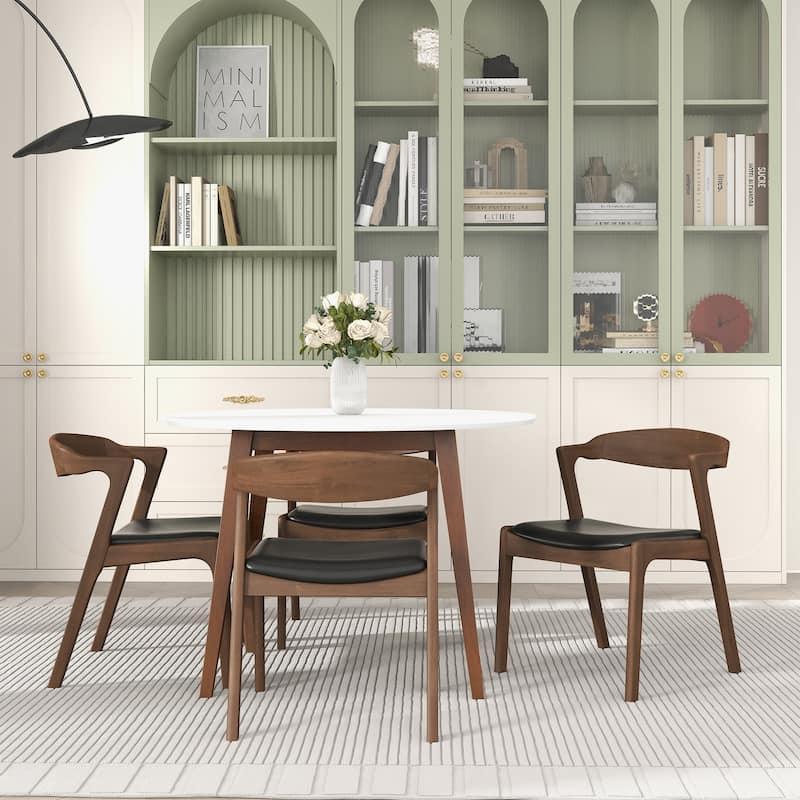 GDFStudio - Dakota Mid-Century Modern Velvet Upholstery Dining Chair with Solid Wood Legs & Foam Cushion, Set of 2 - 21"