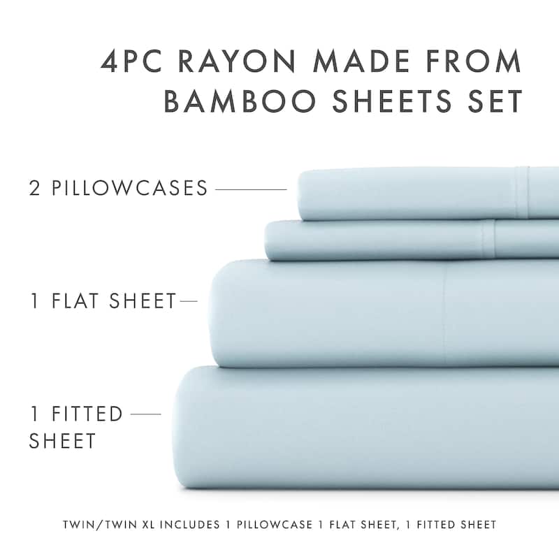 Simply Soft Premium Rayon from Bamboo 4-piece Luxury Bed Sheet Set