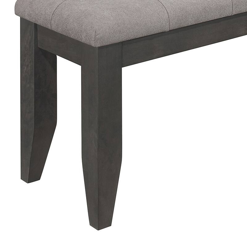 Lyla 47 Inch Dining Bench, Sleek Cushioned Seat, Rustic Gray Wood Frame