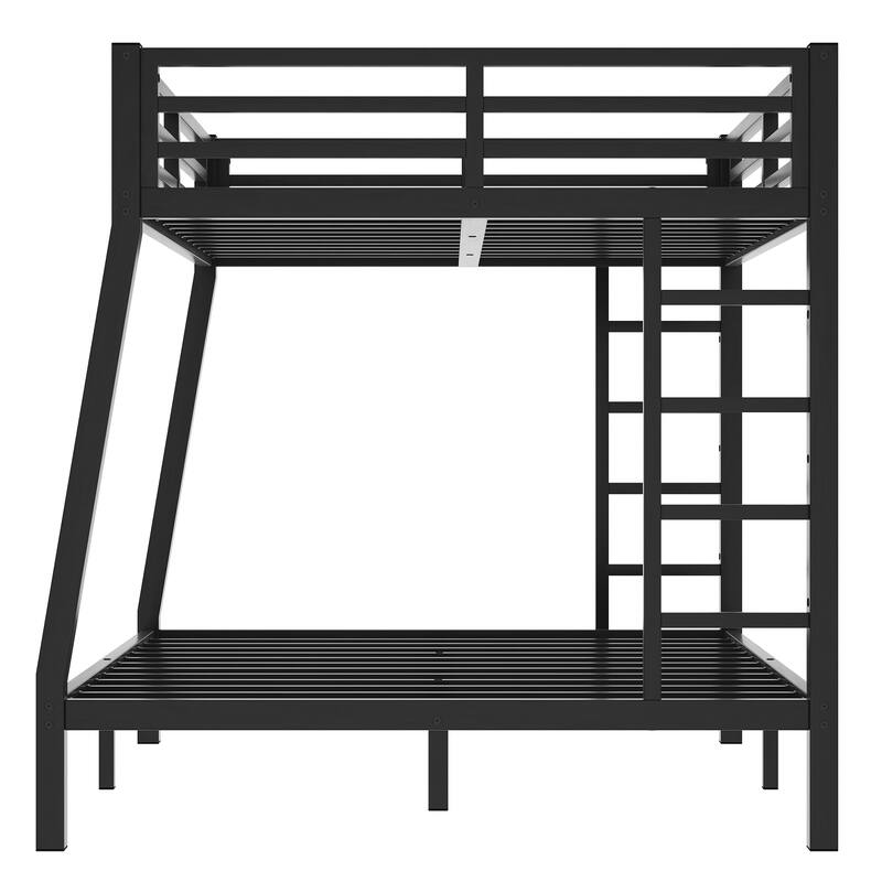 Metal Bunk Bed with Space-Saving Design and Ladder for Teens