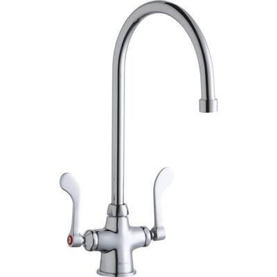 Elkay 1.5 GPM Deck Mounted Double Handle Utility Faucet with Metal