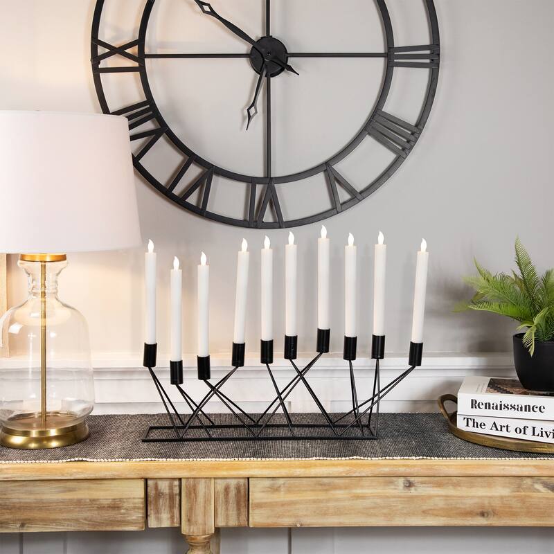 Modern 10 Taper Candle Holder Candelabra - 22.5" - Black