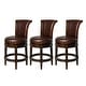 preview thumbnail 75 of 109, Maven Lane 26" Pullman Swivel Counter Height Kitchen Stool Set of 3 - Dark Walnut Vegan Leather.