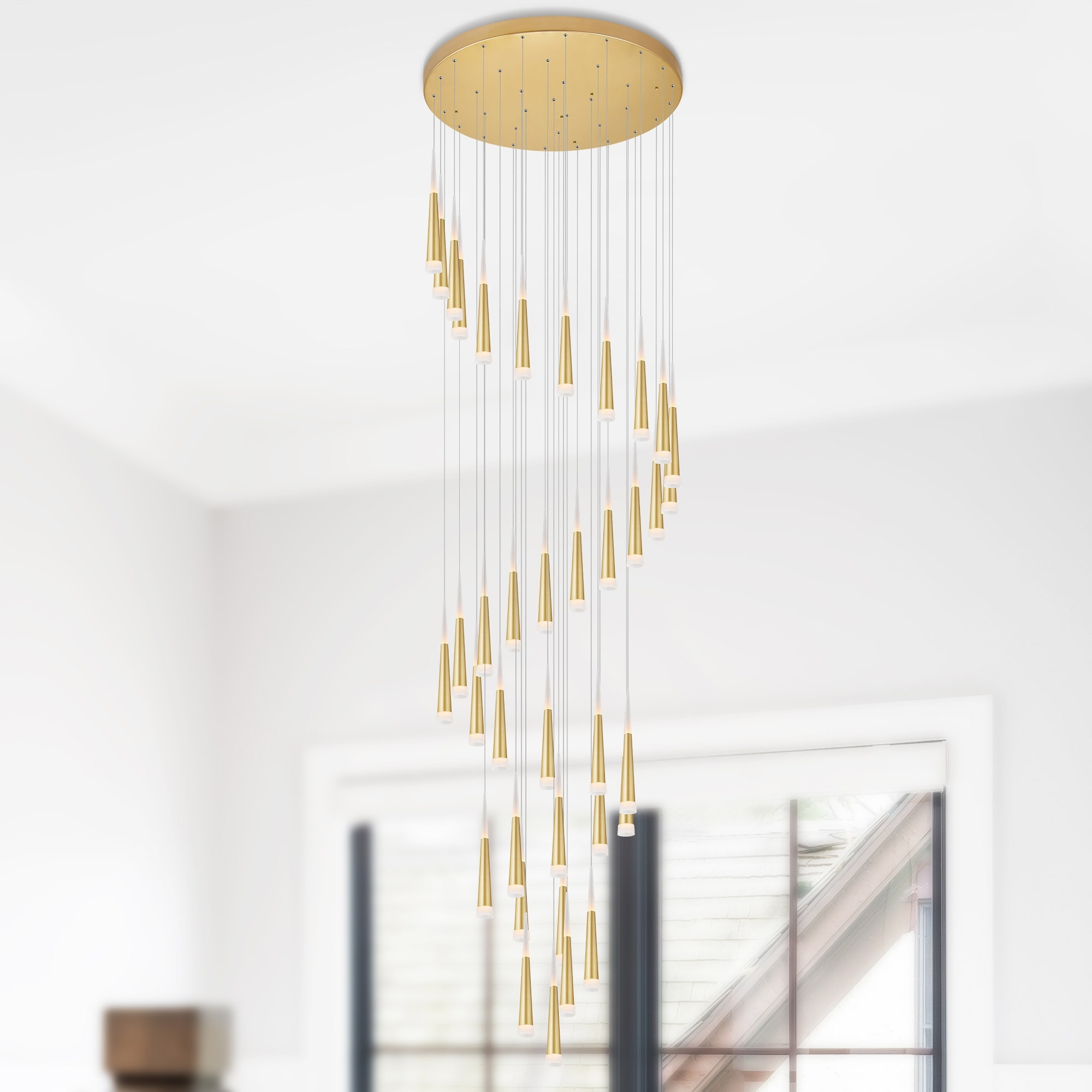 CWI Lighting Andes Integrated LED Satin Gold Multi Light Pendant - Satin Gold